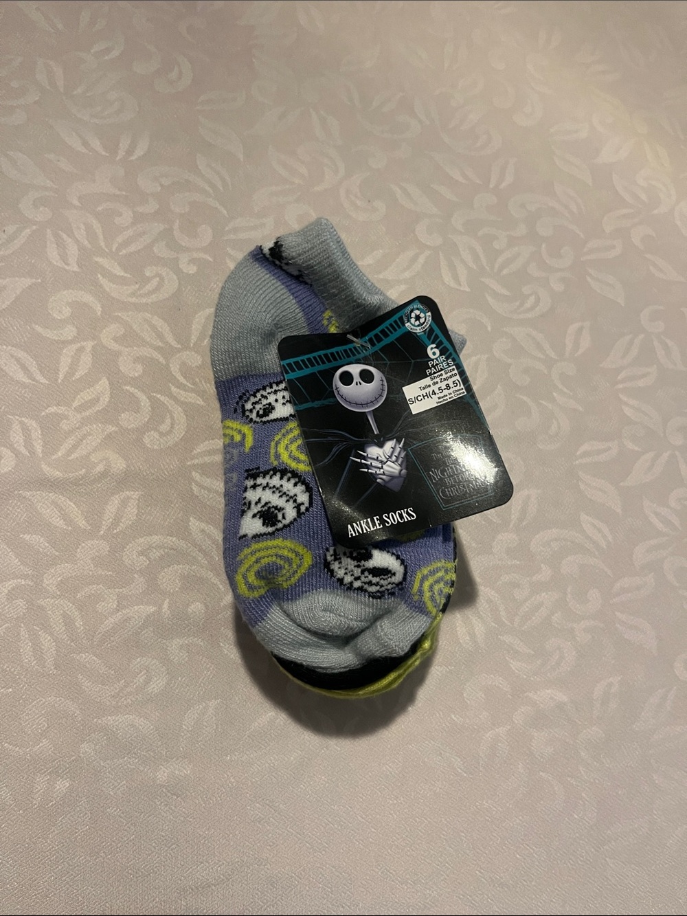 5/$20 NWT Nightmare Before Christmas Kids Ankle Socks Multi Color Size Small